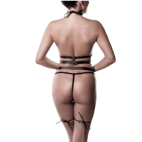SET 3 PEZZI HARNESS SEXY PER DONNA CON REGGICALZE REGOLABILE