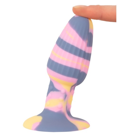 PLUG ANALE TRICOLORE CON VENTOSA IN SILICONE YOU2TOYS