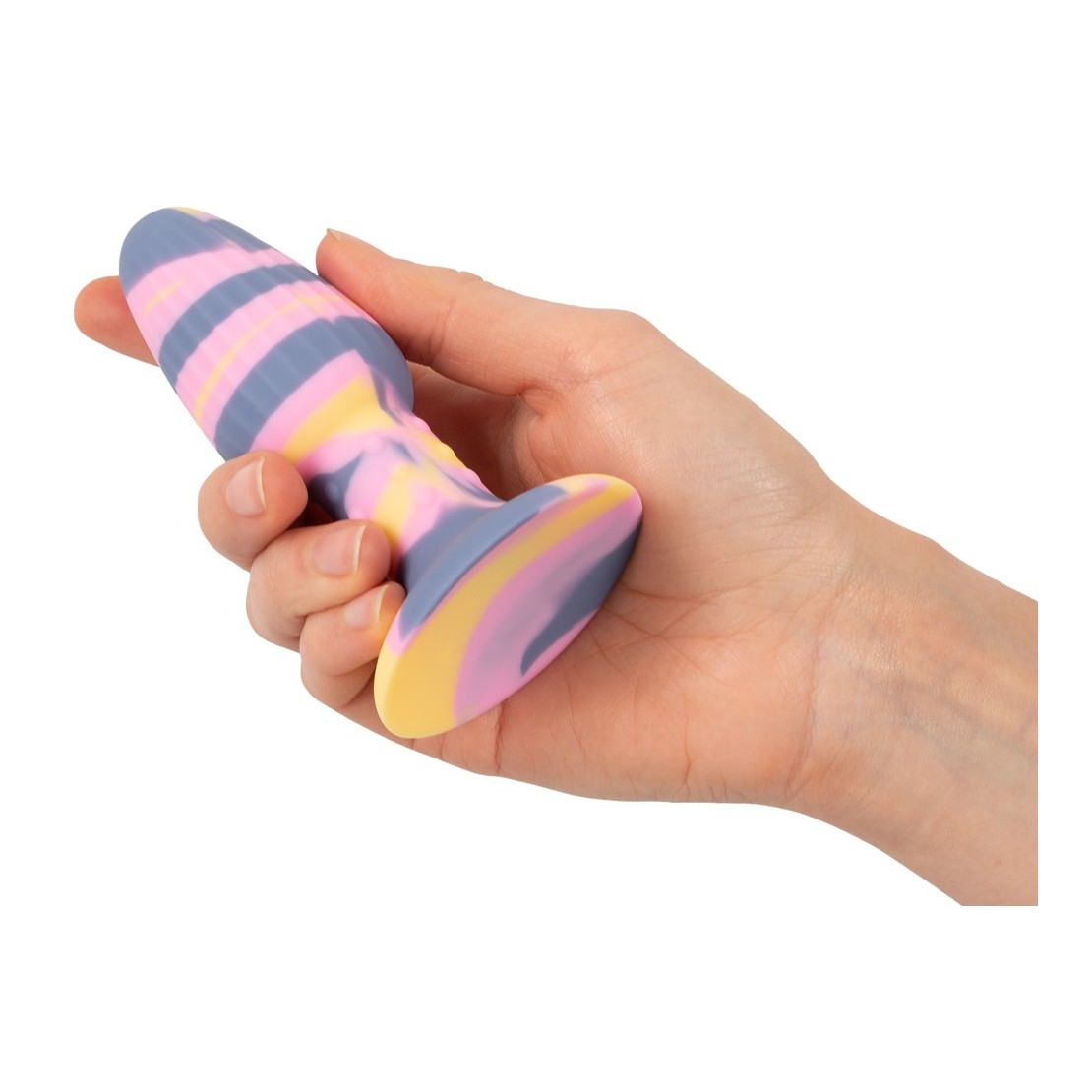 PLUG ANALE TRICOLORE CON VENTOSA IN SILICONE...