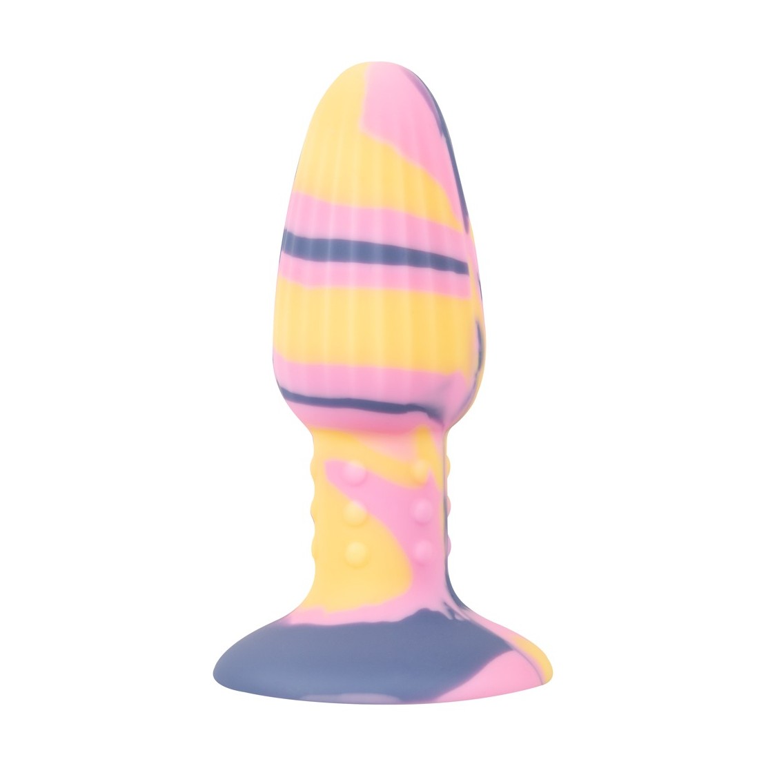 PLUG ANALE TRICOLORE CON VENTOSA IN SILICONE...