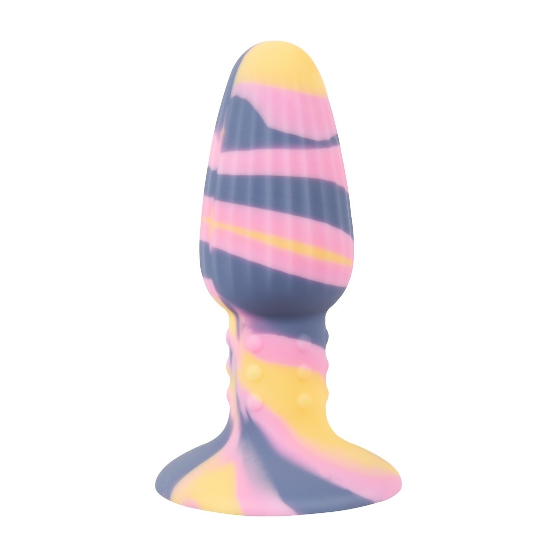 PLUG ANALE TRICOLORE CON VENTOSA IN SILICONE...