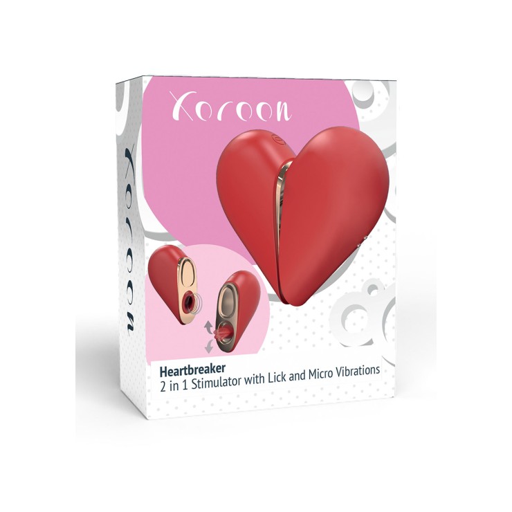 STIMOLATORE CLITORIDEO 2 IN 1 SUCCHIA E LECCA HEARTBREAKER