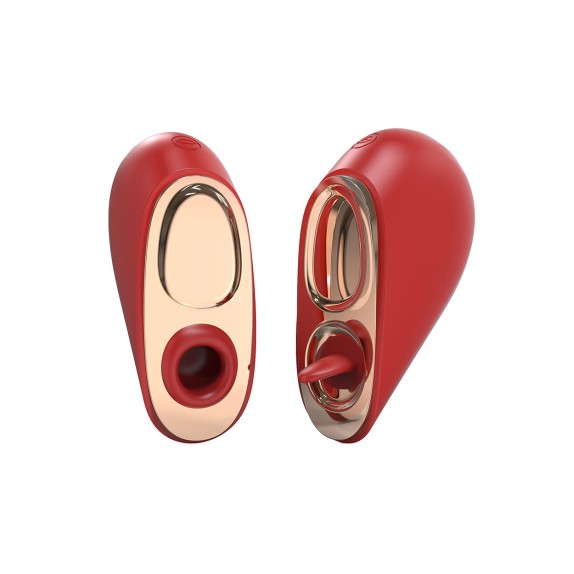 STIMOLATORE CLITORIDE & CAPEZZOLI 2 IN 1 VIBRA E LECCA A FORMA DI CUORE HEARTBREAKER