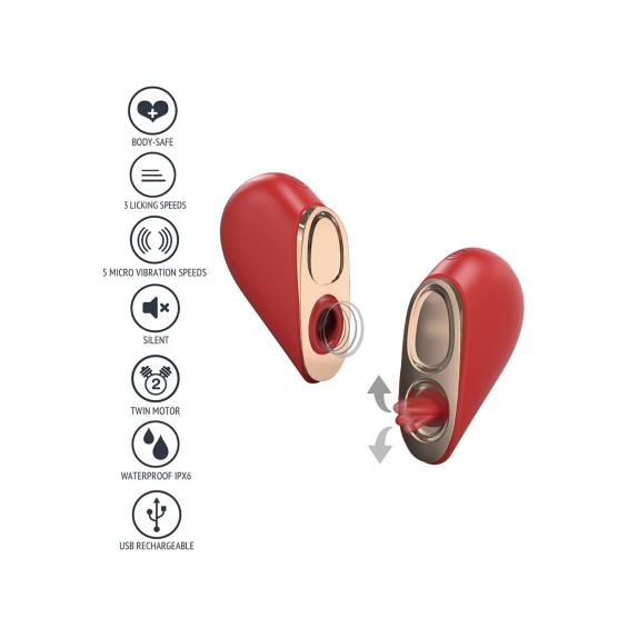 STIMOLATORE CLITORIDEO 2 IN 1 SUCCHIA E LECCA HEARTBREAKER