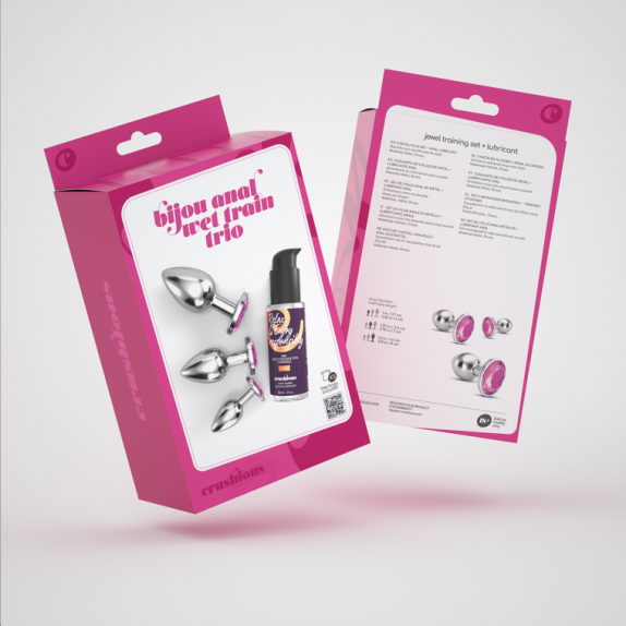 SET 3 PLUG ANALI GIOIELLO VARIE DIMENSIONI CON LUBRIFICANTE WET TRAIN TRIO