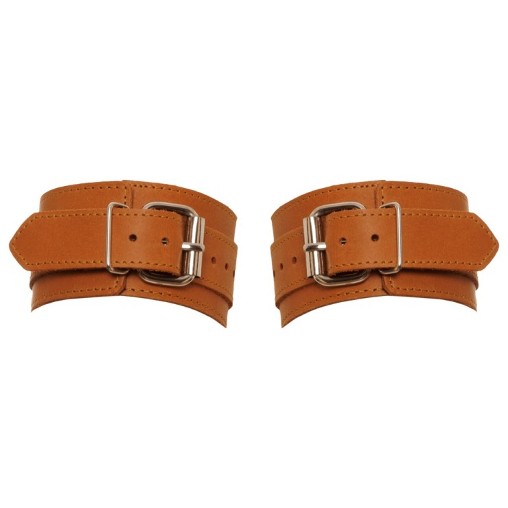 MANETTE SEXY IN PELLE MARRONE CON CHIUSURA A FIBBIA ZADO 2