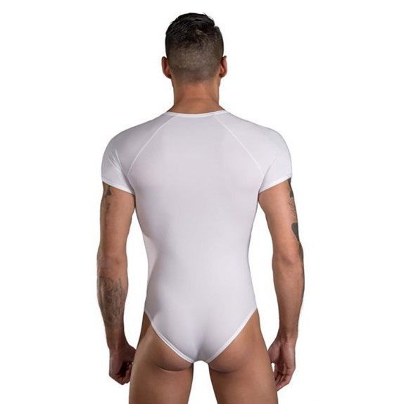 BODY BIANCO UOMO SEXY A MEZZA MANICA