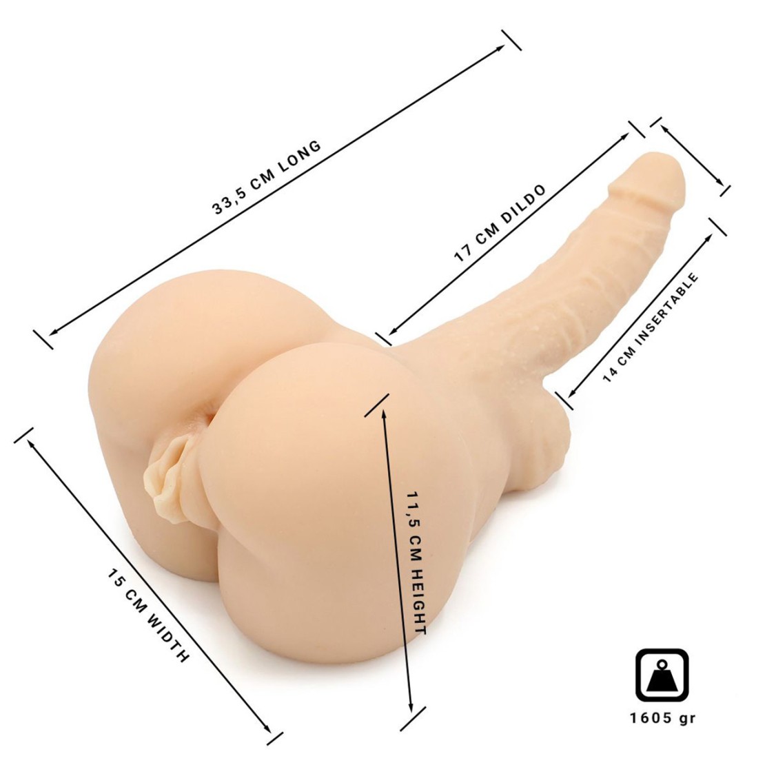 MASTURBATORE SEX TOY 2 IN 1 CON DILDO...