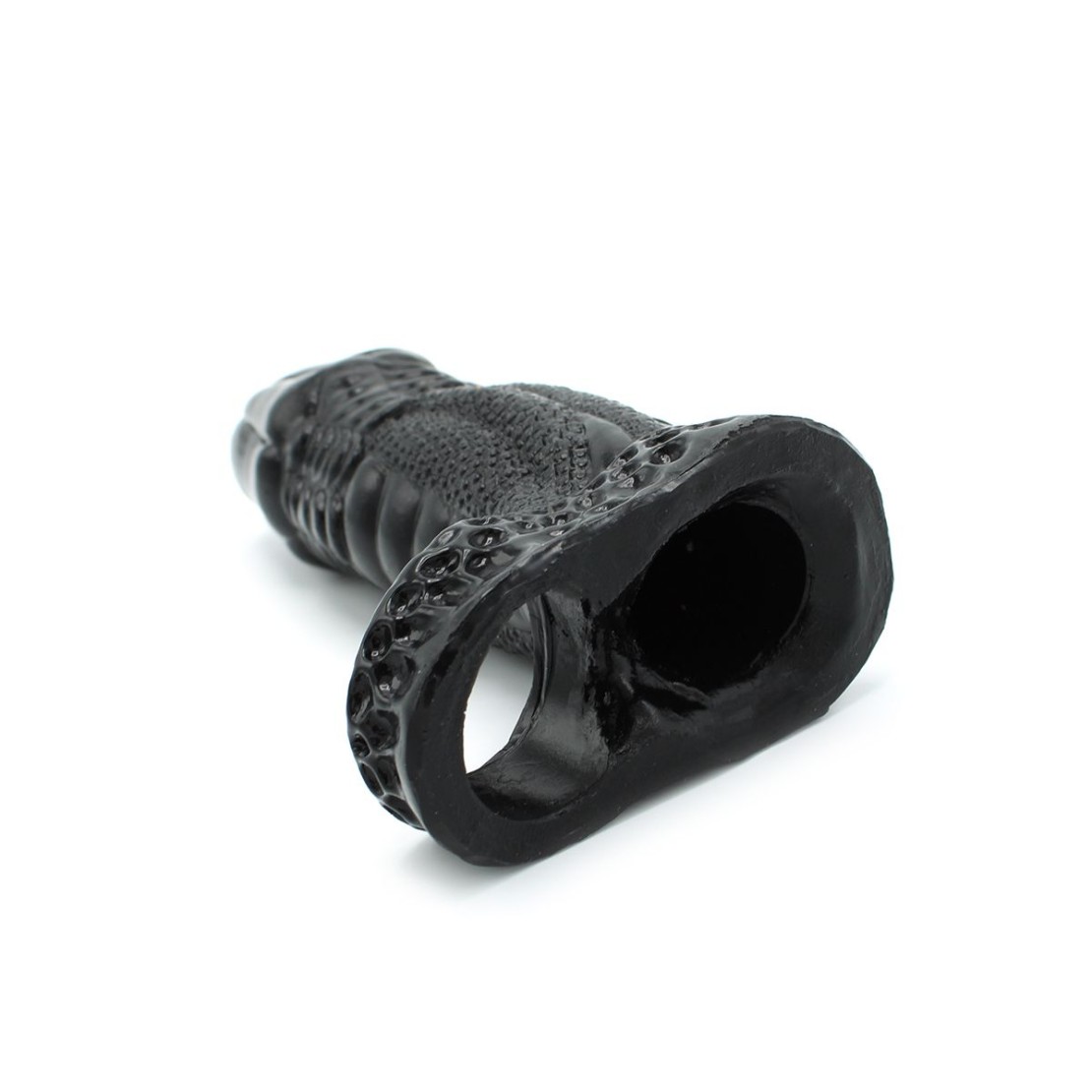 GUAINA PER IL PENE NERA CON ANELLO E RILIEVI...