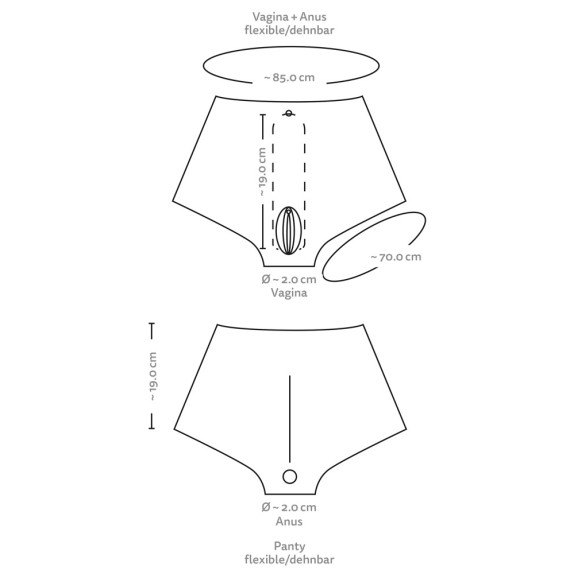 MUTANDA INDOSSABILE A FORMA DI VAGINA REALISTICA CON ANO IN SILICONE LIQUIDO