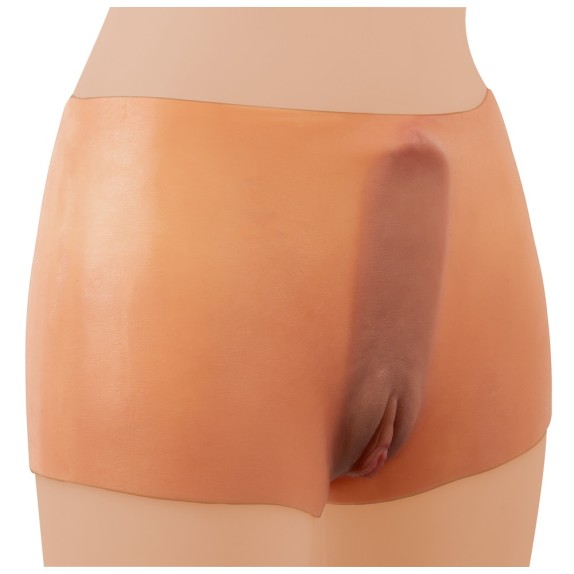 MUTANDA INDOSSABILE A FORMA DI VAGINA REALISTICA CON ANO IN SILICONE LIQUIDO