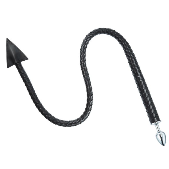 PLUG ANALE CON CODA DEL DIAVOLO IN PELLE SINTETICA E METALLO