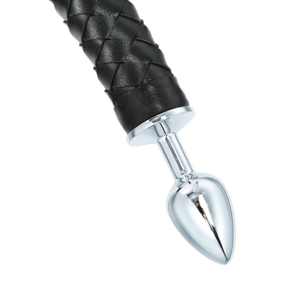 PLUG ANALE CON CODA DEL DIAVOLO IN PELLE SINTETICA E METALLO