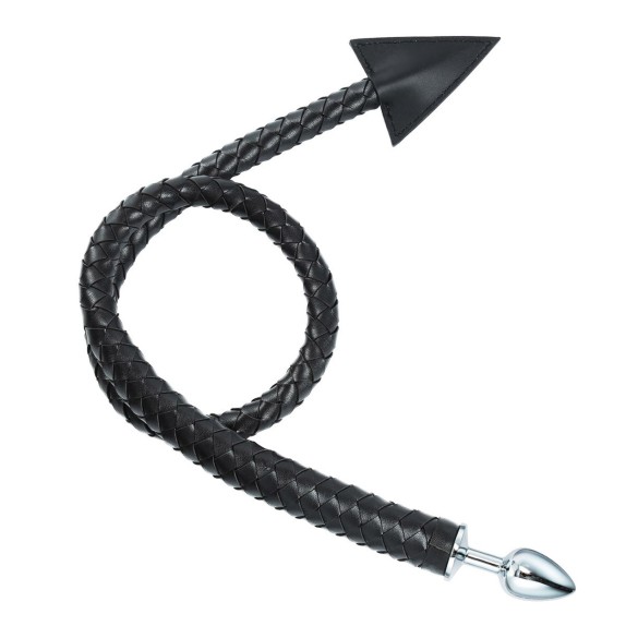 PLUG ANALE CON CODA DEL DIAVOLO IN PELLE SINTETICA E METALLO