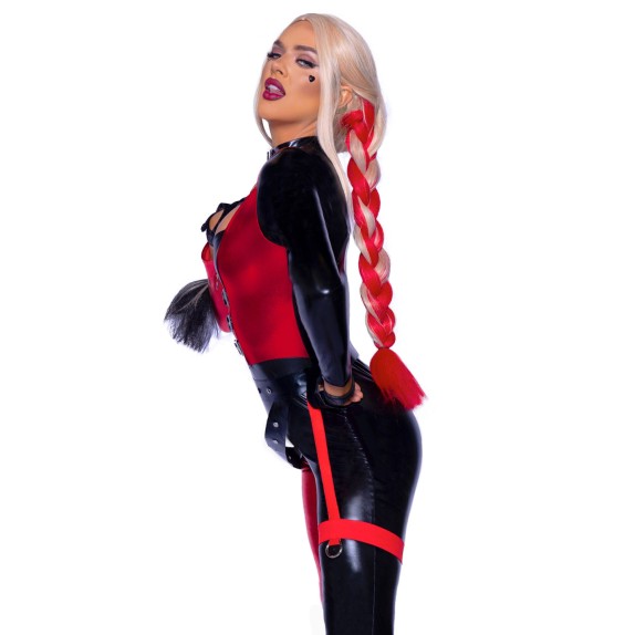HALLOWEEN COSTUME SEXY DONNA HARLEY QUINN CATSUIT TUTA LEG AVENUE