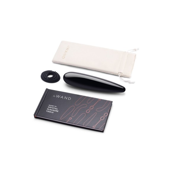 STIMOLATORE WAND IN OSSIDIANA NERO CON ANELLO IN SILICONE LE WAND