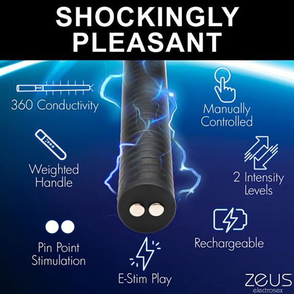 BASTONE ELETTROSTIMOLATORE  SEX TOY RICARICABILE PER GIOCHI BDSM ZEUS