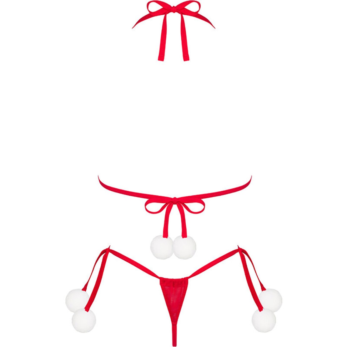 BABBA NATALE SEXY COMPLETO 2 PEZZI CON POMPOM...