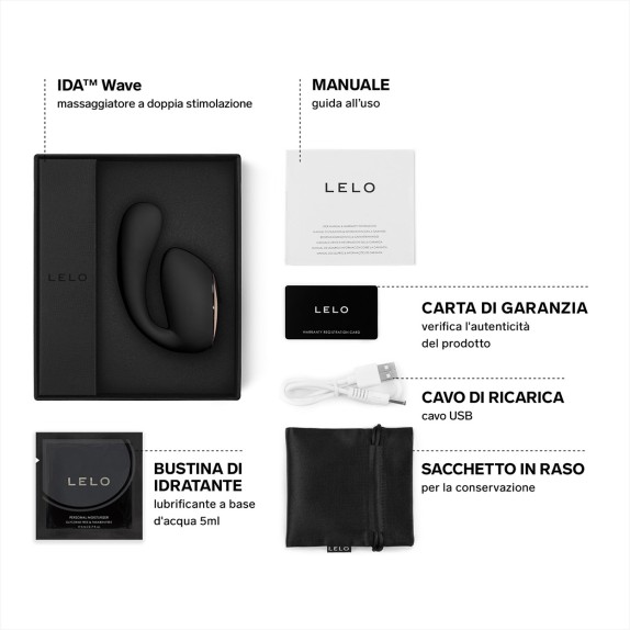 VIBRATORE DOPPIA STIMOLAZIONE CON ROTAZIONE PER PUNTO G CLITORIDE IDA WAVE LELO