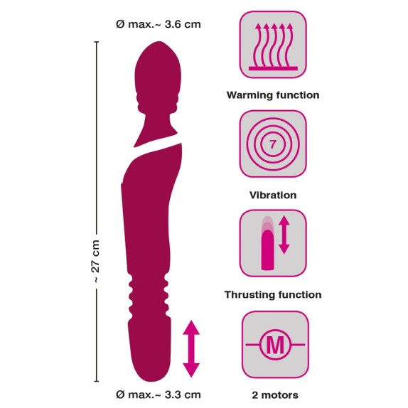 WAND RISCALDANTE SEX TOY CON MOVIMENTO A SPINTA RICARICABILE JAVIDA