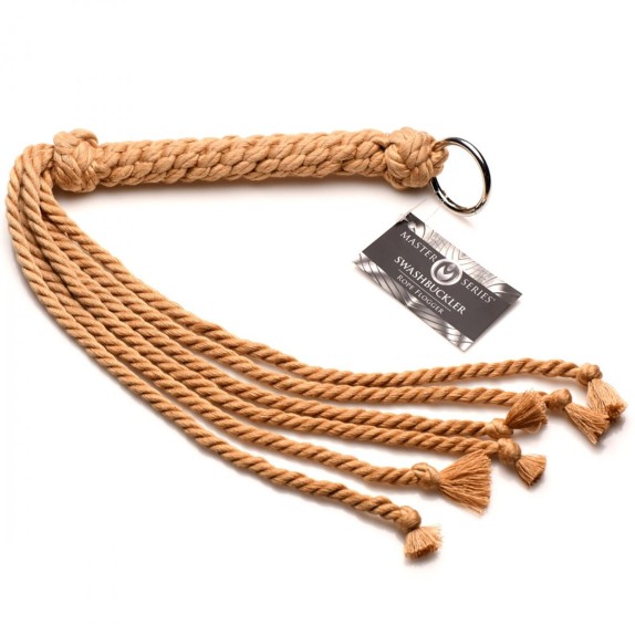 FRUSTA FLOGGER FATTA DI CORDE SOFFICI CON 6 FRANGE E NODI ALLA FINE SWASHBUCKLER