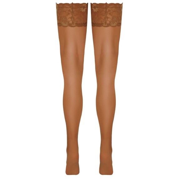 AUTOREGGENTE MARRONE CHIARO SEXY PER DONNA CON BALZA IN PIZZO COTTELLI