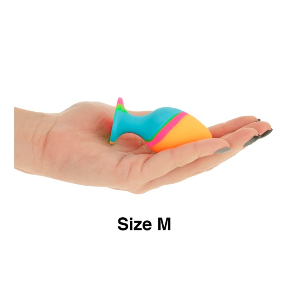 KIT 3 PLUG ANALI IN SILICONE COLORATI DIMENSIONI DIVERSE CON BASE A VENTOSA INTENSE