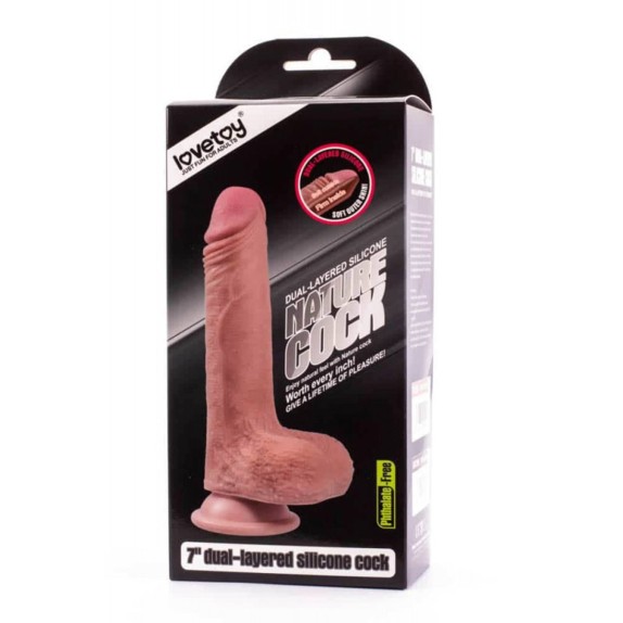 copy of DILDO REALISTICO CON TESTICOLI DUAL DENSITY CM. 18 NATURE COCK