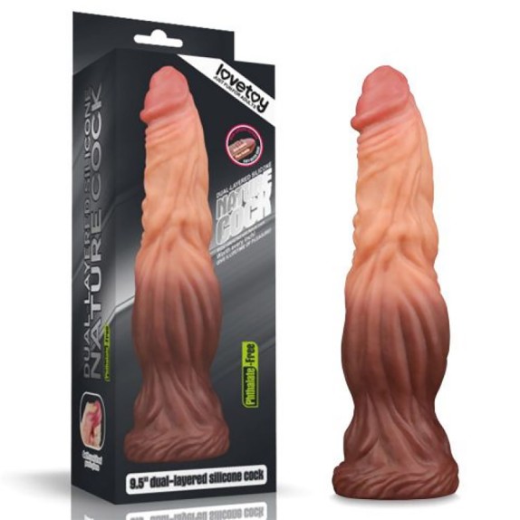 FALLO IN SILICONE A DOPPIA DENSITA' CON VENTOSA SEX TOY 9,5" NATURE COCK