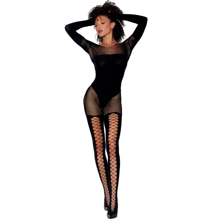 BODYSTOCKING IN RETE SEXY PER DONNA CON MANICA LUNGA E...