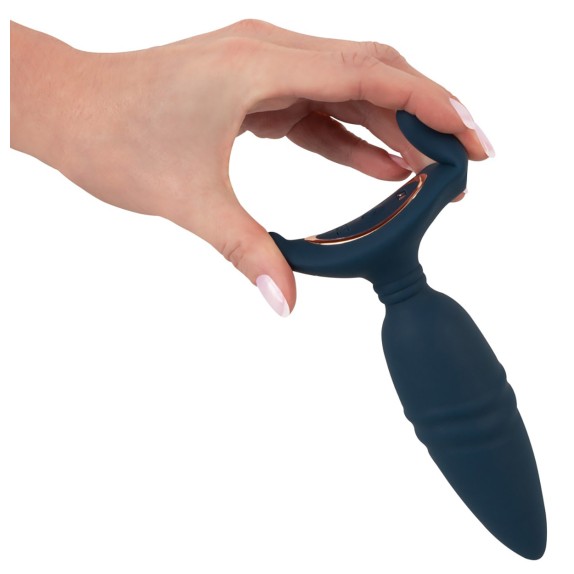 PLUG ANALE VIBRANTE CON MOVIMENTO SU E GIU' CON TELECOMANDO E STIMOLATORE PERINEO