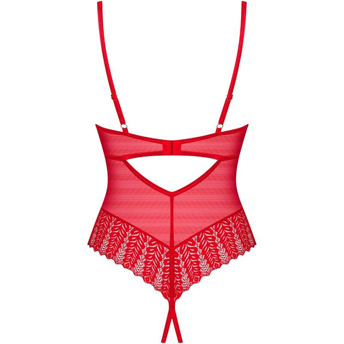 BODY SEXY PER DONNA ROSSO RICAMATO CON COPPA E...