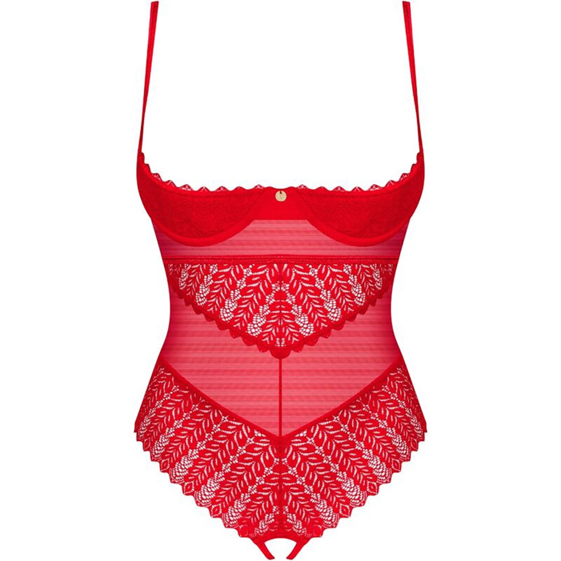 BODY SEXY PER DONNA ROSSO RICAMATO CON COPPA E...