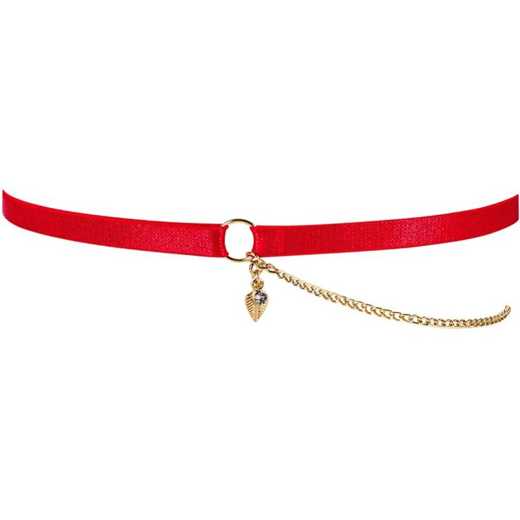 GIARRETTIERA SEXY PER DONNA IN VELLUTO ROSSO CON CATENINA... 2