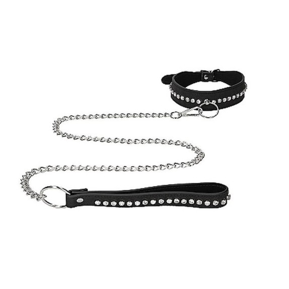 COLLARE SEXY STRASS E GUINZAGLIO DIAMOND STUDDED COLLAR