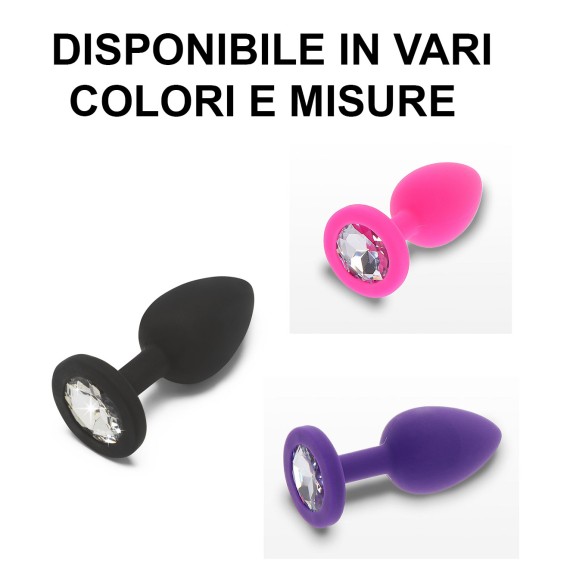 PLUG ANALE IN SILICONE CON GIOIELLO SEX TOY VARIE MISURE E COLORI BOOTY JEWEL