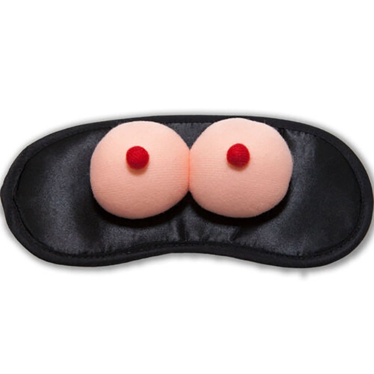 MASCHERA DA NOTTE NERA CON TETTE IN PELUCHES MORBIDE...