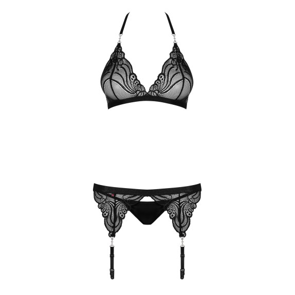 COMPLETO INTIMO SEXY PER DONNA SET TRE PEZZI IN FANTASIA