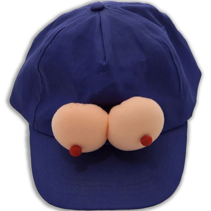 CAPPELLO BLU SEXY CON TETTE IN PELUCHES MORBIDE GADGET...