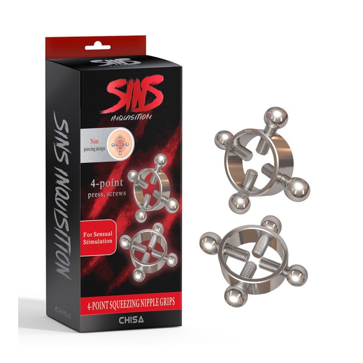 MORSETTI PER CAPEZZOLI CON 4 VITI REGOLABILI SINS COLLECTION