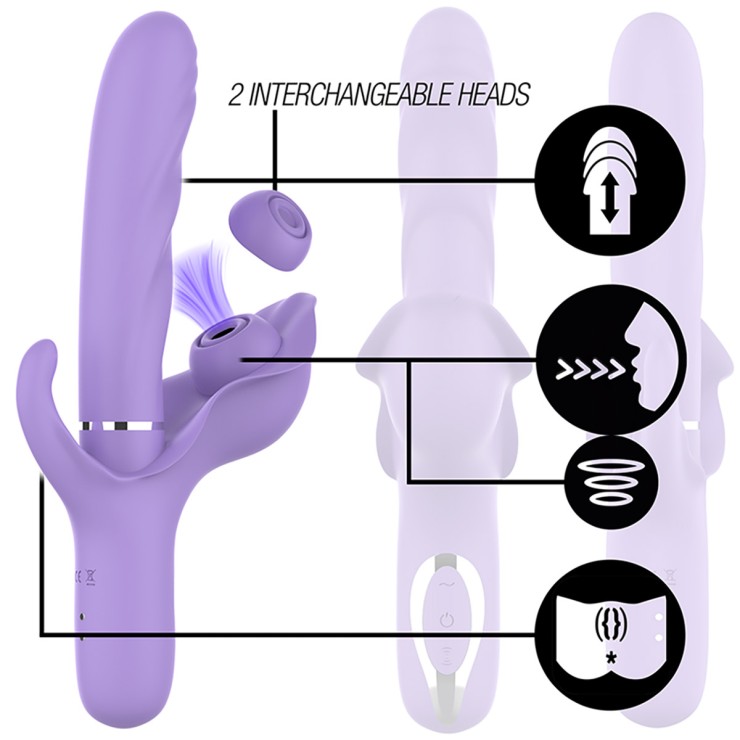 SEX TOY VIBRANTE TRIPLO VAGINALE ANALE CON STIMOLATORE... 2