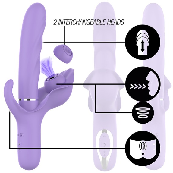 SEX TOY VIBRANTE TRIPLO VAGINALE ANALE CON STIMOLATORE CLITORIDE BILLIE