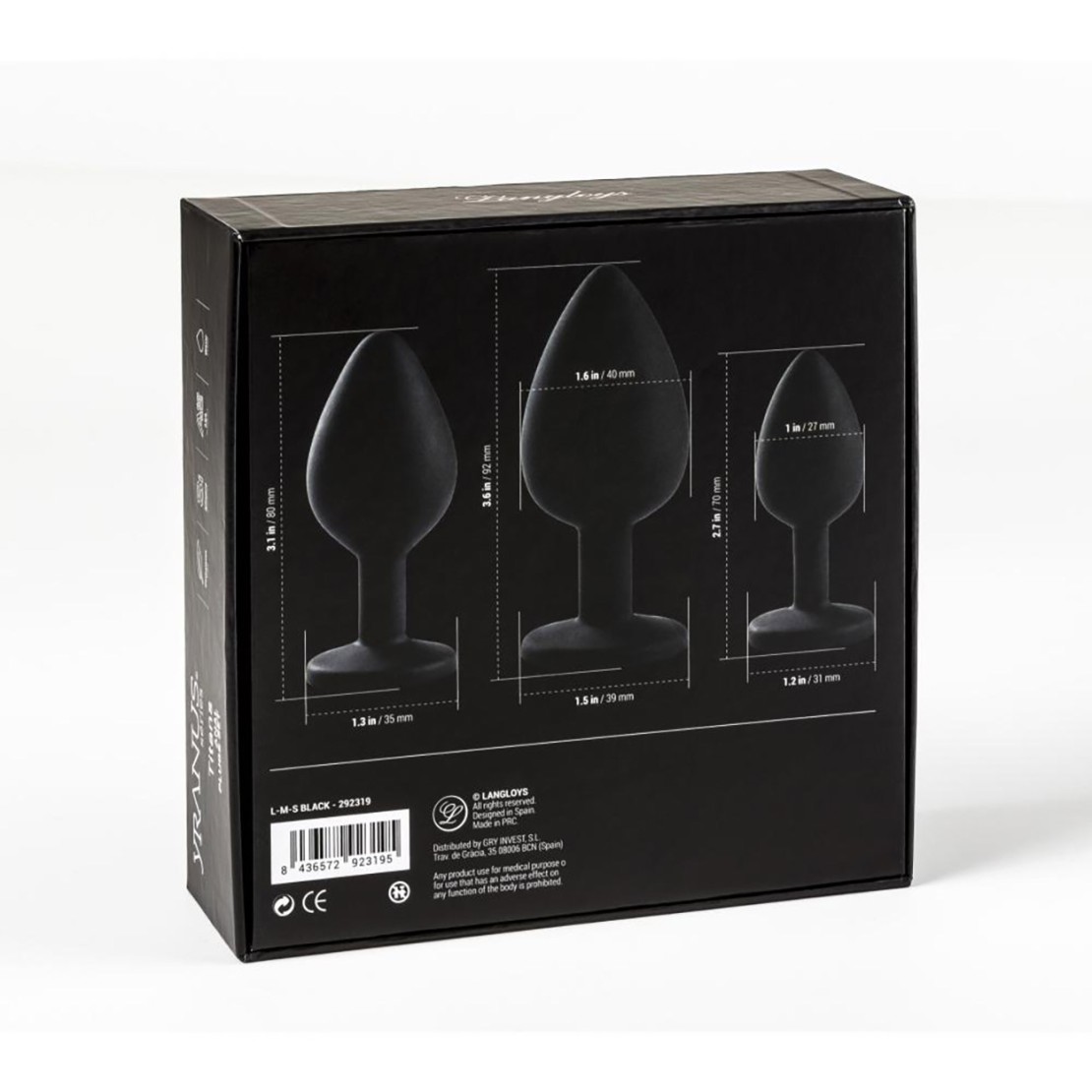 KIT 3 TAPPI PLUG ANALI SEX TOY DIVERSE...