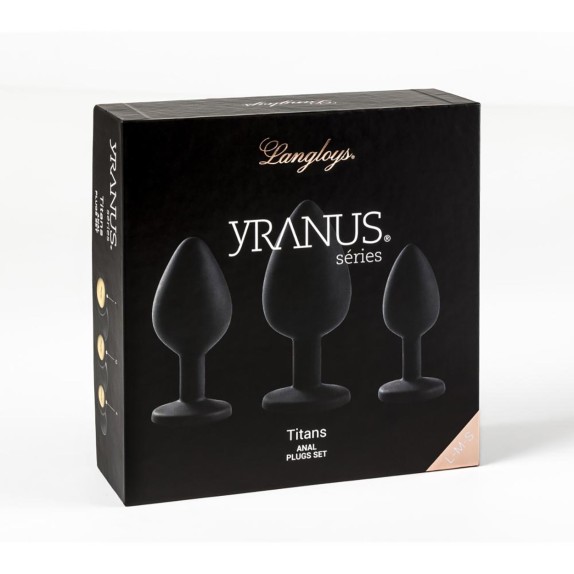 KIT 3 TAPPI PLUG ANALI SEX TOY DIVERSE DIMENSIONI TITANS YRANUS
