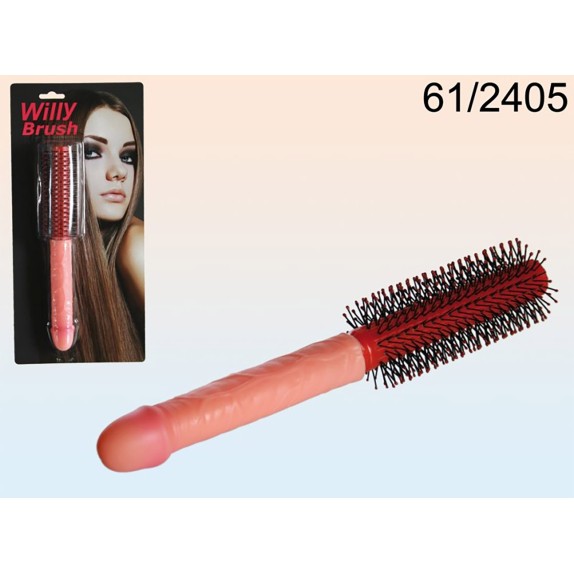 SPAZZOLA SEXY PER CAPELLI CON MANICO A FORMA DI PENE GADGET SCHERZOSO