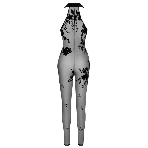 TUTA SEXY PER DONNA IN TULLE SMANICATA SENZA PIEDE CON CERNIERA NOIR HANDMADE