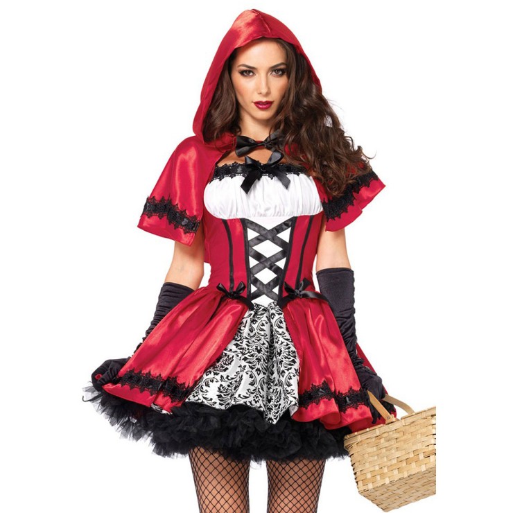 COSTUME TRAVESTIMENTO CAPPUCCETTO ROSSO SEXY PER DONNA 2...