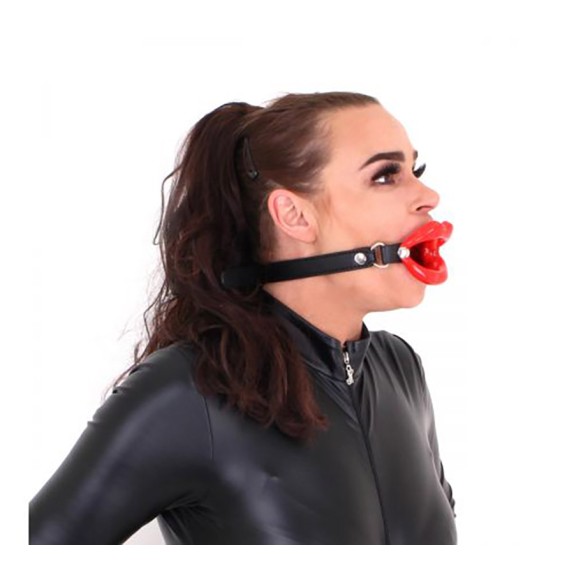 MORSO-GAG A FORMA DI BOCCA DIAMETRO 8 CM CON CINGHIA REGOLABILE