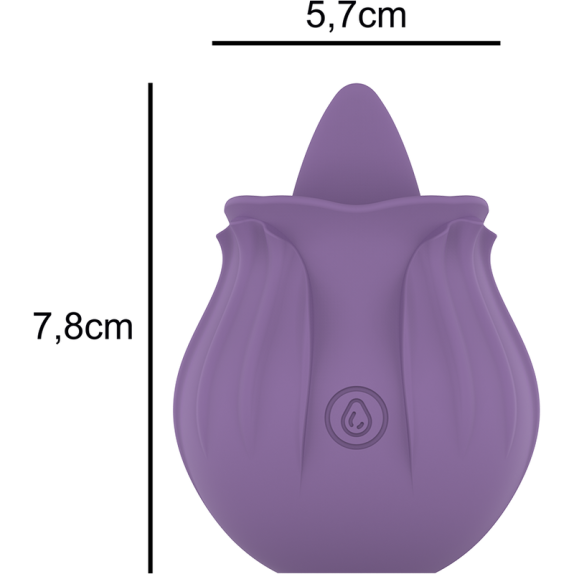 ROSA CON LINGUA VIBRANTE STIMOLATORE PER CLITORIDE RICARICABILE VIOLET