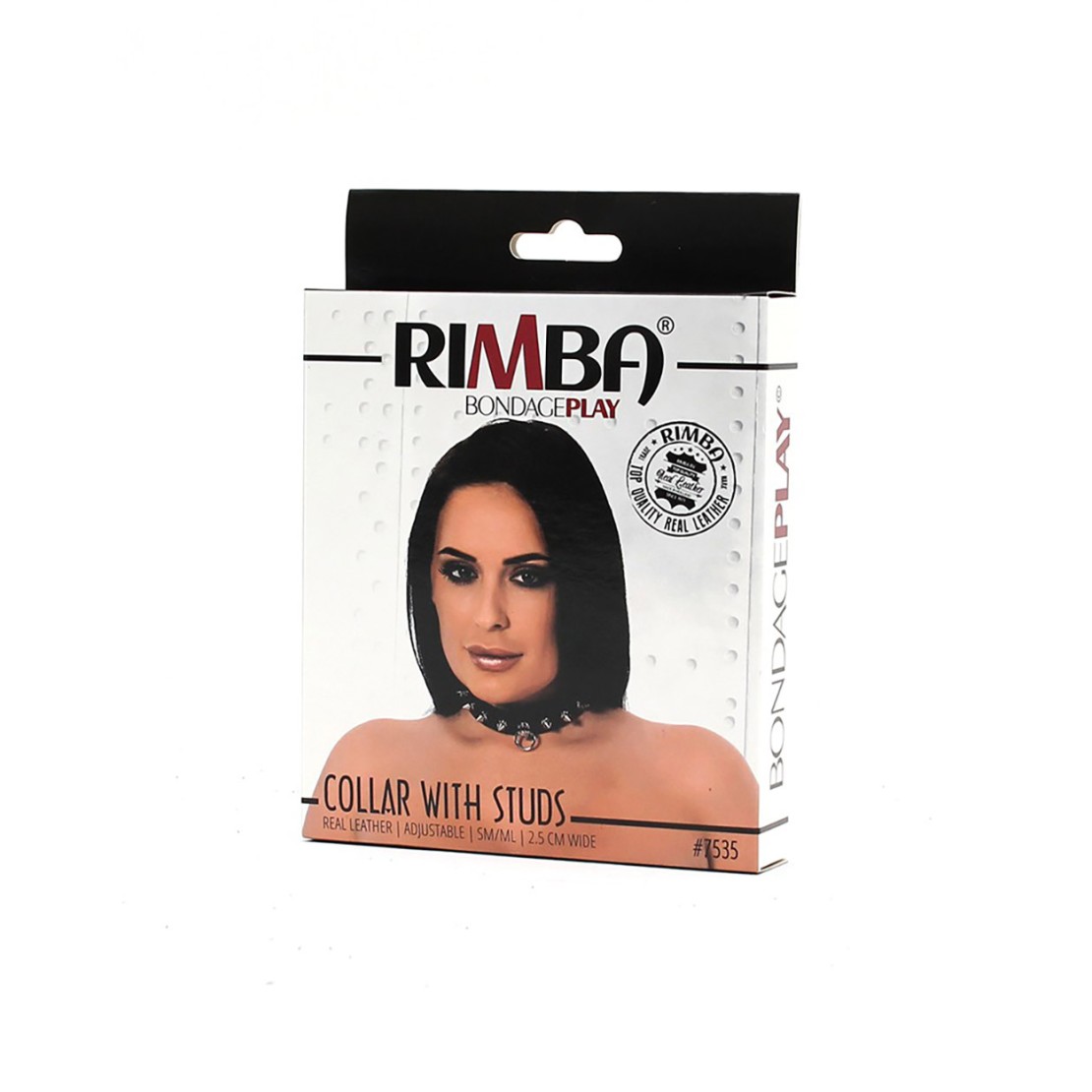 COLLARE PELLE NERO CON BORCHIE 25 MM